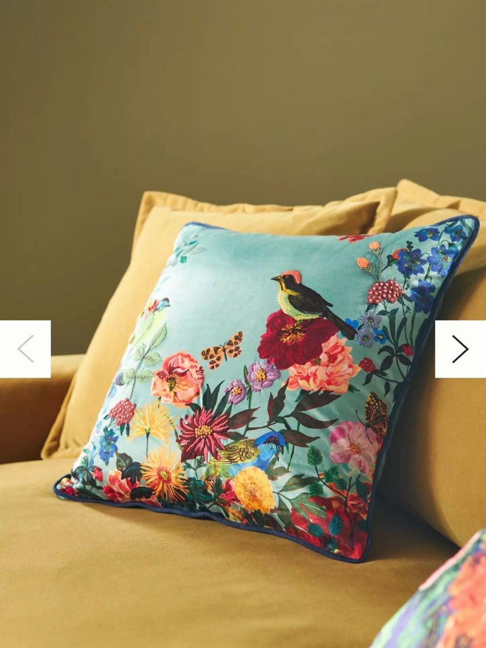 π₯NATHALIE LETE x Anthropologie Garden Embroidered Velvet Accent Pillow PriceFirm